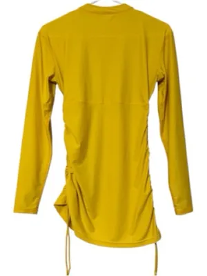 SAILBEE medium Swim Coverup Dress UPF Sun Protection Yellow Long Sleeve cinched thumbnail 2