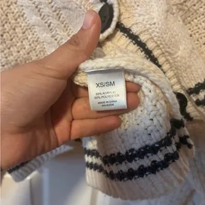 Chunky Cream Cable Knit Cardigan with Contrast Trim thumbnail 3