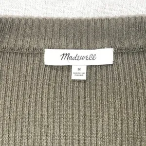 Madewell | Olive Ruffle-Cuff Henley Sweater | Medium thumbnail 9