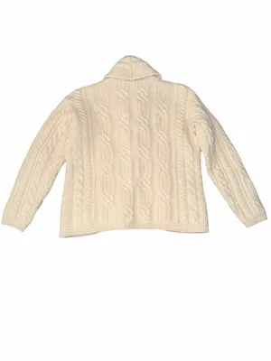 Vtg Carraig Donn Aran Cardigan Women XS Cream 100% Merino Wool Made in Ireland thumbnail 2