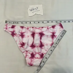 NWT Cupshe size small pink and white tie dye high cut bikini bottoms thumbnail 3