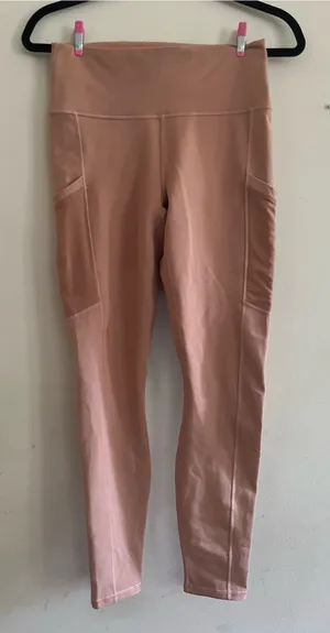Fabletics Beige PowerHold High Rise Leggings Medium Pilates Neutral thumbnail 1