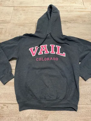 Gray Vail Colorado Hoodie with Pink Lettering Size Small thumbnail 1