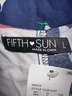 Fifth Sun Navy, White & Red Patriotic Tie-Front Vest thumbnail 3