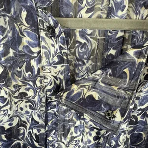Simply Vera Vera Bradley Black Blue Sheer Blouse‎ Large thumbnail 4