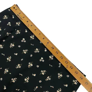 Aeropostale 100% Polyester Black Floral Mini Skirt Back Slit Women's‎ Large Y2K thumbnail 5