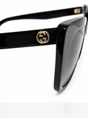 Gucci GG Logo Oversized Square Black Sunglasses Classic Black Cat-Eye Sunglasses thumbnail 2