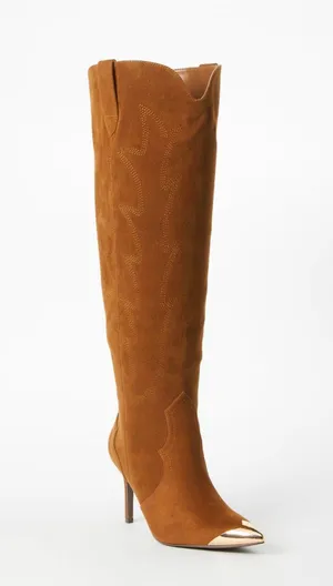 Suede Heeled Cowgirl Boots thumbnail 1