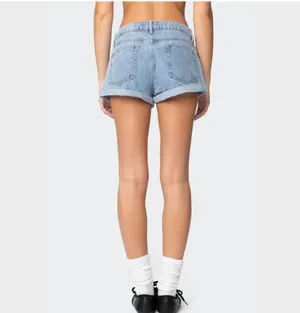 Edikted Denim Shorts Low-Rise thumbnail 7