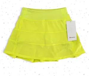 Lululemon Pace Rival Skirt Electric Lemon Yellow Bright Neon Pleats Skort Size 0 thumbnail 1