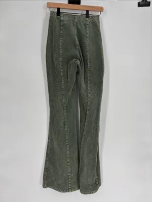 OLI & HALI corduroy high rise flare pants medium green thumbnail 3