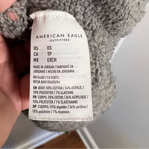 American Eagle Women's Size XS Pointelle Crew Neck Sweater Gray Open Knit‎ thumbnail 13