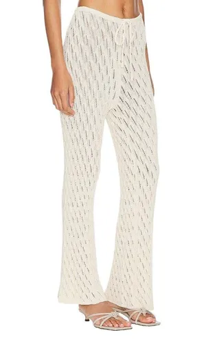 SNDYS Claire Pants in Natural XX-Small New Womens Cream Crochet Coverup thumbnail 3