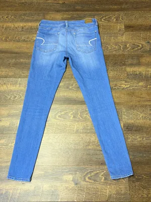 American Eagle Women's 12 X-Long Super Stretch Jeggings Blue Denim Jeans thumbnail 6