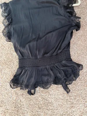 Anthropologie lace trim flutter wrap top thumbnail 4
