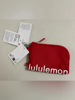Lululemon NWT Clippable Card Pouch Lulu Red Zip Key Coin Pouch with Logo thumbnail 5
