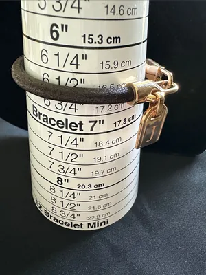 Milor EUC Italian bronze bracelet with initial “J” tag. Genuine leather ban thumbnail 3