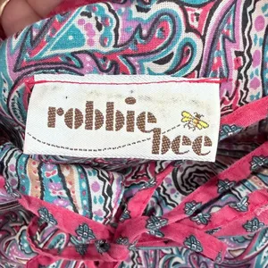 Vintage Robbie Bee Boho Paisley Midi Dress Red Festival Prairie‎ AS IS thumbnail 3