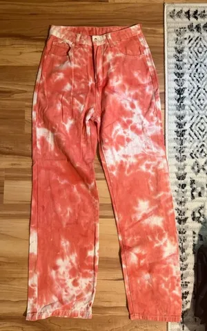 Women’s tie dye jeans Orange thumbnail 1