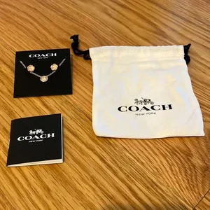 Coach Rose Gold Necklace & Earrings thumbnail 1
