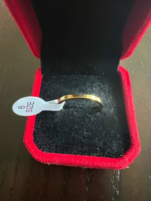 Women’s 10k Gold Plated 2mm Band Size 8 thumbnail 1