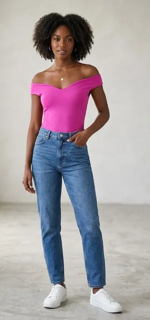 NWT Zara Sweetheart Off Shoulder Barbiecore Hot Pink Feminine Bodysuit Medium. thumbnail 1