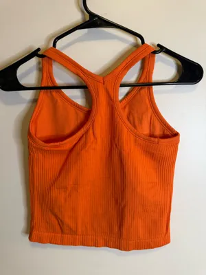 Orange ribbed top thumbnail 2