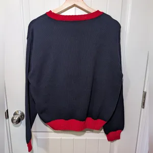 Vintage Liz Claiborne LizGolf Cotton Knit Embroidered Sweater Women's Small Blue thumbnail 2