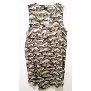 Torrid Sleeveless Zip-Front Shirt Dress - Stretch‎ Challis Camo NWT thumbnail 5