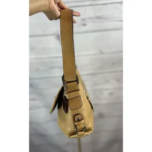 Coach Legacy Leather Flap Shoulder Bag Tan Style F15170 Turnlock thumbnail 12