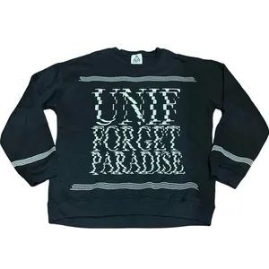 UNIF ‘Forget Paradise’ Pullover Crewneck Sweatshirt - Size Large - Black & White thumbnail 2