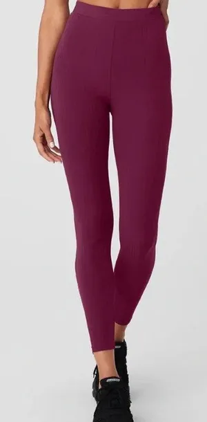 Alo Yoga High-Waist 7/8 Run It Back Wild Berry Legging Size XS thumbnail 1
