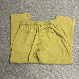 The Territory Ahead Olive Green Cotton Lounge Pants LX 29 Drawstring Wide Leg thumbnail 4
