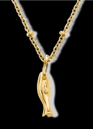 HEY HARPER Sardine Water Resistant Gold Necklace NEW NWT thumbnail 1