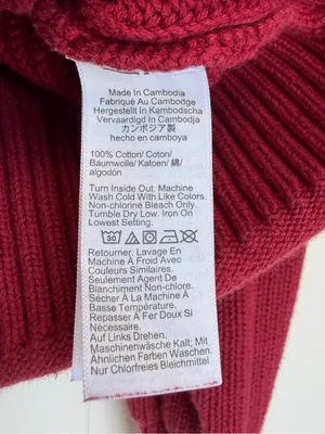 J. CREW Red Ribbed Cotton Button Collar Sweater Medium thumbnail 4