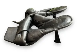 Marc Fisher‎ Women's Black Dellian Sandal Heels Size 7.5 EUC thumbnail 1
