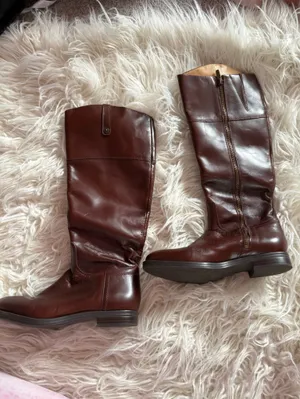 Enzo Angiolini Brown Leather Knee High Riding Boots Size 6M thumbnail 2