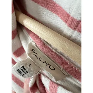 Anthropologie Pilcro Hooded Sweatshirt Twofer Mini Dress Large‎ Pink Stripe thumbnail 8