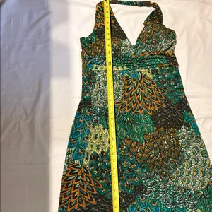 Cristinalove Teal & Green Patterned V-Neck Maxi Dress thumbnail 7