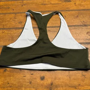Leggings Park Sports Bra Olive Green‎ Racerback Perforated Back Women's thumbnail 3