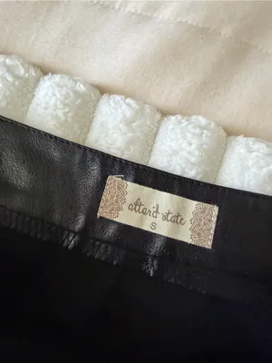 NWT Altar’d State Black Fringe Leather Mini Skirt thumbnail 4