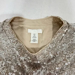 H&M Glittering Sequin Crop Top - Gold thumbnail 5