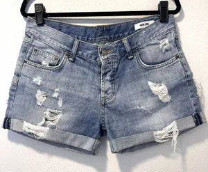 Anine Bing Size-M Ladies‎ Boyfriend Denim Shorts Distressed thumbnail 1