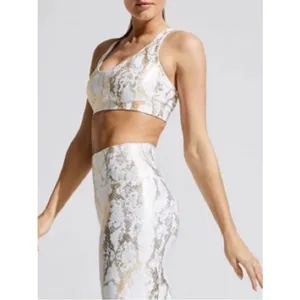 Astoria Activewear White Gold Snake Print Sports Bra Small thumbnail 4