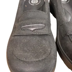 Bzees Black Fabric Penny Loafer Wedge Shoes Womens 7M Slip On Comfort Casual thumbnail 4