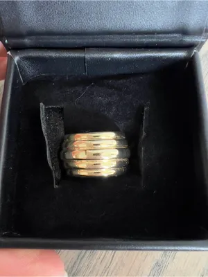 Anine Bing Chunky Ribbed 14k Ring in Gold thumbnail 11