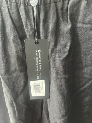 White Fox Black Linen Pants thumbnail 3