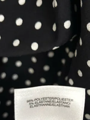 Anne Klein Classic Black White Polka Dot Sleeveless Faux Wrap Midi Dress Medium thumbnail 5