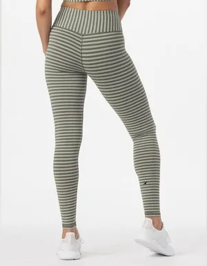 Glyder Sultry Legging in Moss & Oatmilk Stripe thumbnail 2
