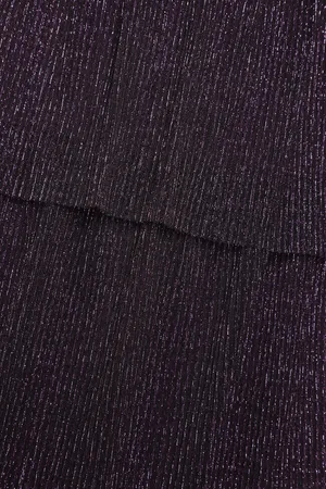Lulus NWT Tier to Dance Purple Shiny Lurex Tiered Strapless Midi Dress thumbnail 5